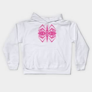 Pink Symmetrical pattern, spider shape Kids Hoodie